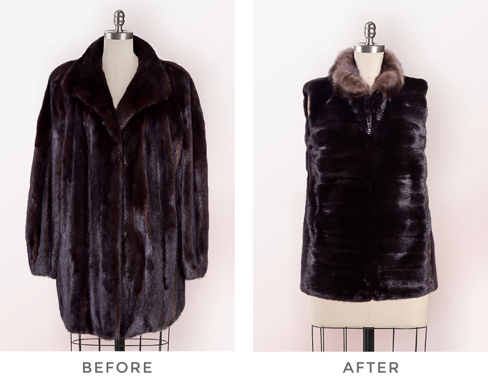 Black vest- Before and after